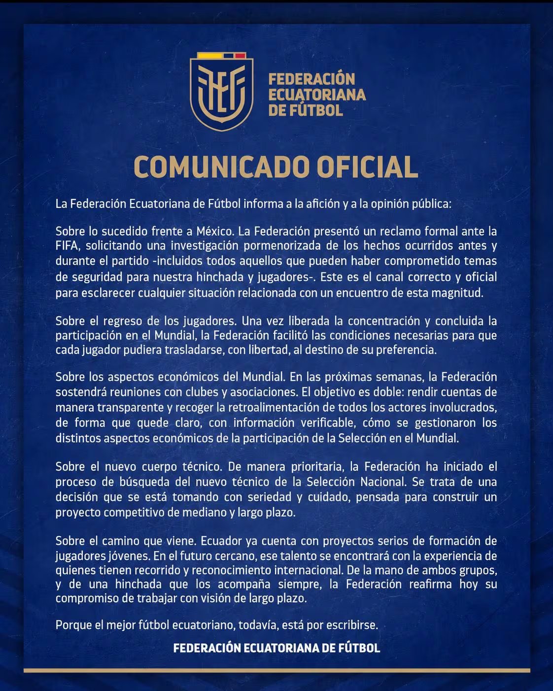 Exigen investigación tras lo ocurrido en México durante el Mundial 2026 (X / FEF)