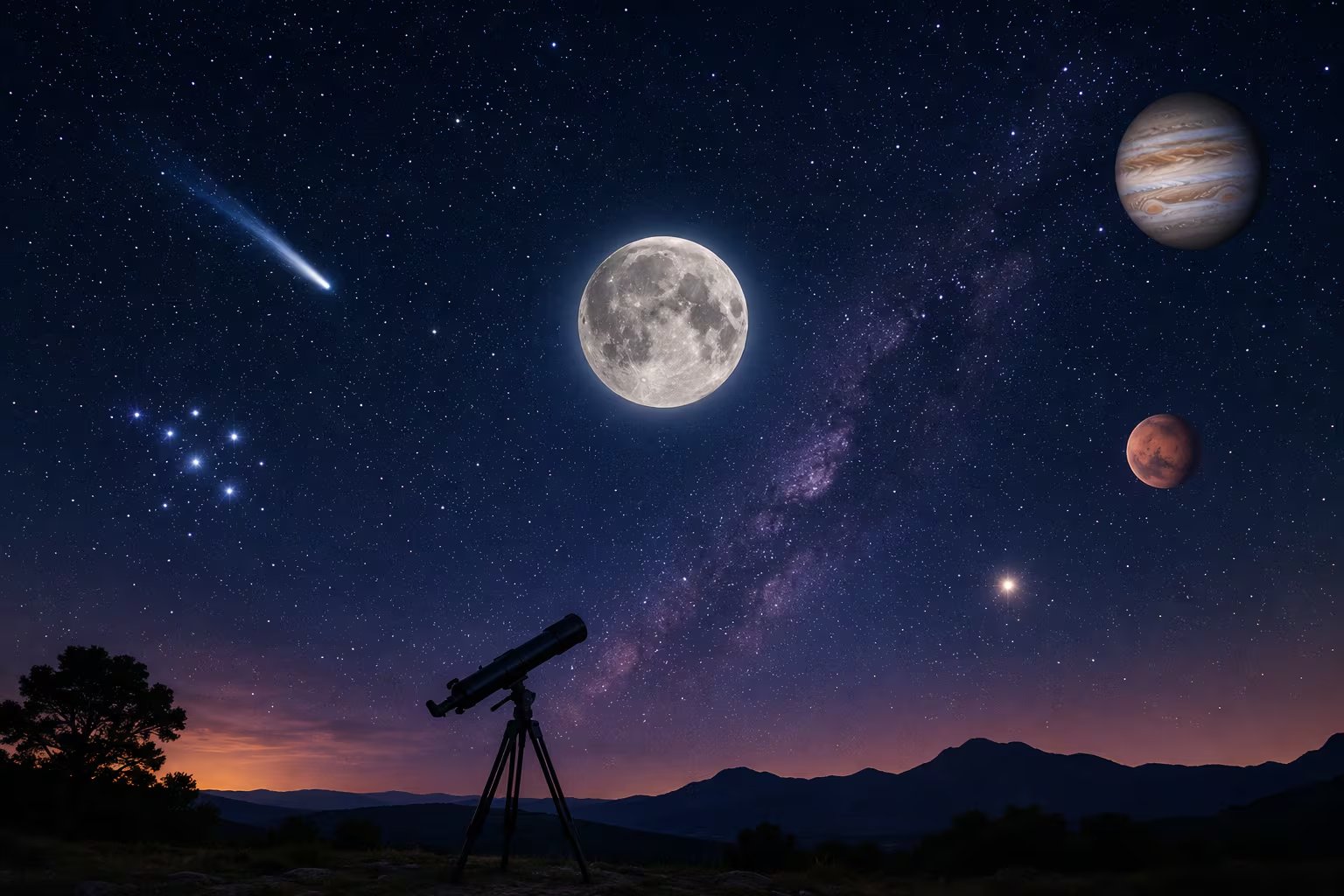 El cielo de julio de 2026 ofrecerá fenómenos como la Luna de Ciervo, lluvias de meteoros y conjunciones planetarias visibles desde México