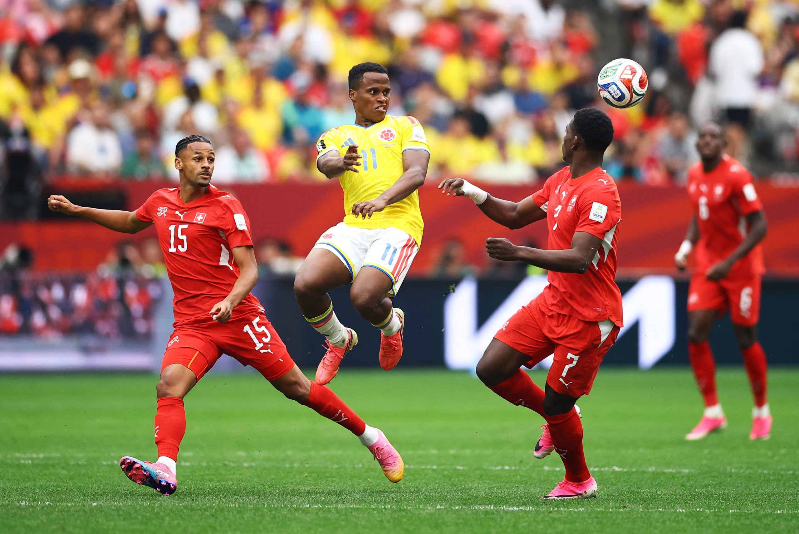 Djibril Sow fue uno de los jugadores con mejor rendimiento ante Colombia, en Vancouver-crédito Agustin Marcarian/REUTERS