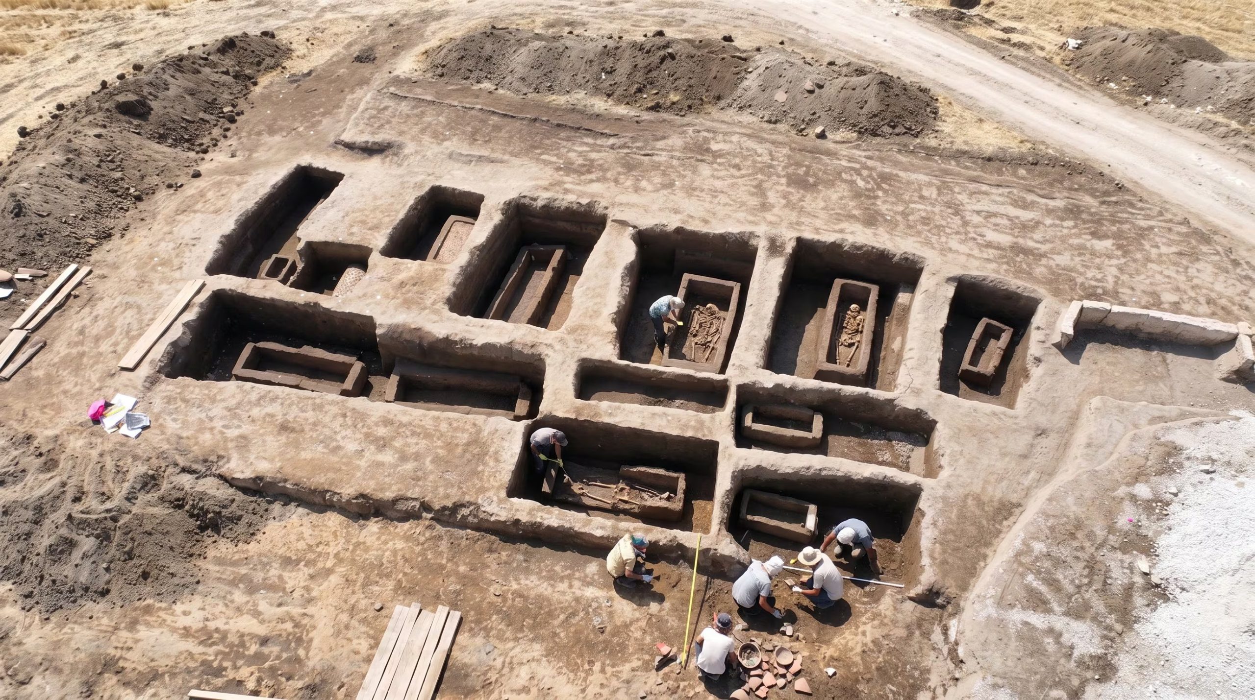 Las obras en Gragnano comenzaron en 2025, poco después de empezar se descubrieron docenas de tumbas con objetos como una espada de hierro o broches. (Imagen Ilustrativa Infobae)