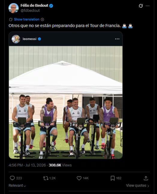 El periodista deportivo habló sobre la preparación de la selección argentina para las semifinales de Inglaterra, recordando las palabras que entregó James en su documental de Netflix-crédito @fdbedout/X