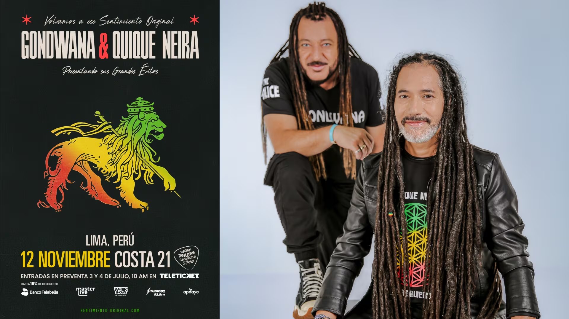 Gondwana y Quique Neira se reencontrarán en Lima para interpretar juntos los grandes clásicos del reggae latinoamericano, en un show esperado por miles de seguidores.