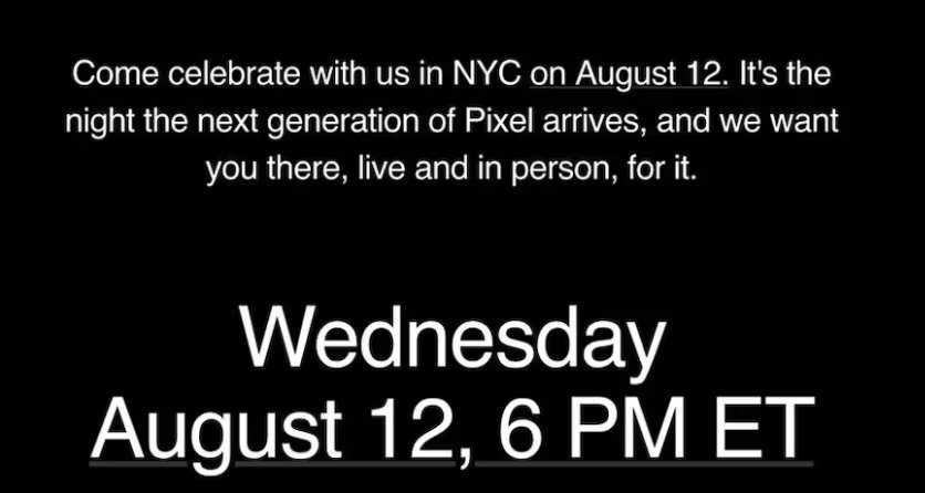 Invitación de Google para conocer su nuevo Pixel 11 en New York. (Google)