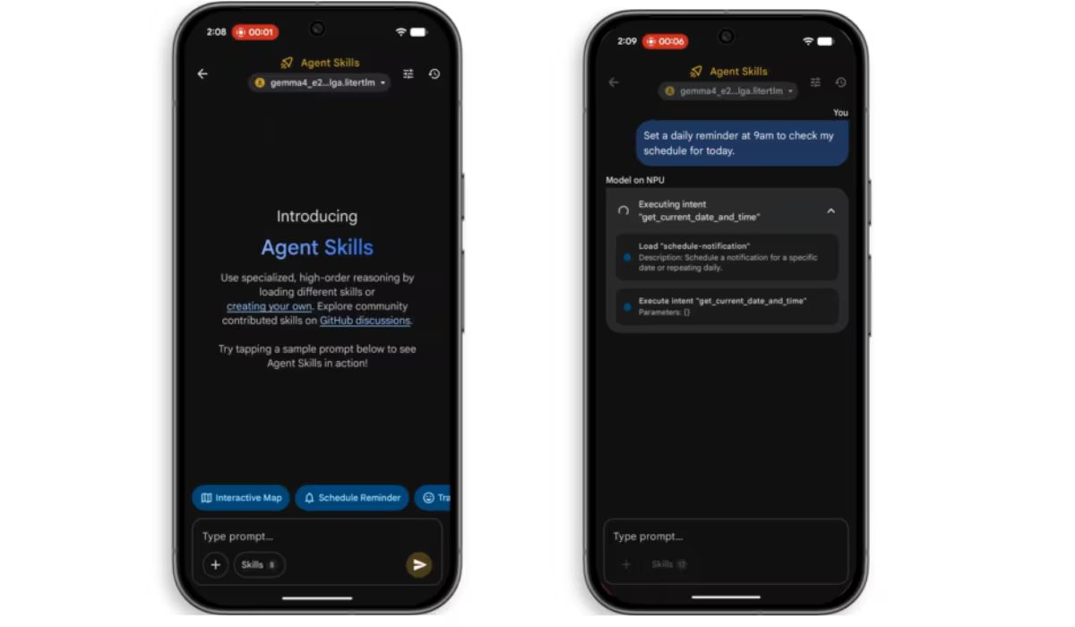 Agent Skills convierte al teléfono en asistente de viajes, cocina o domótica sin internet.(Google)