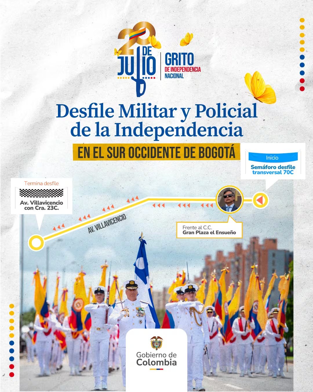 El último desfile militar presidido por Gustavo Petro, se realizará en el sur de Bogotá - crédito Presidencia de Colombia