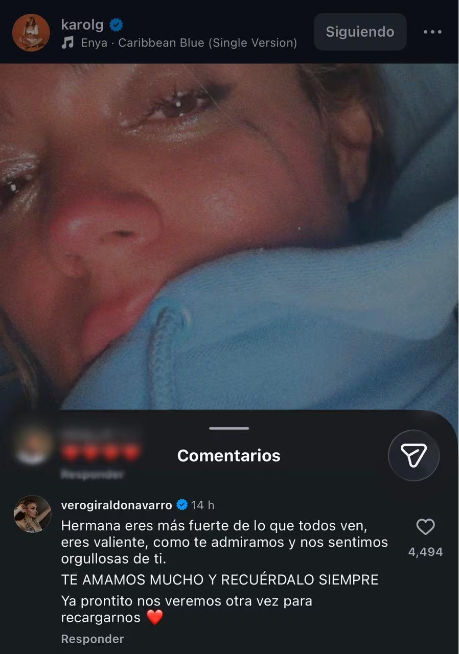 Hermana de Karol G compartió emotivo mensaje con la paisa tras sus declaraciones en redes sobre su estado de ánimo - crédito @karolg/IG