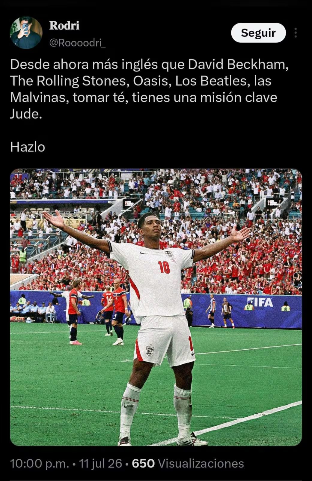 En las redes sociales distintas páginas de fans mexicanos han mostrado su total apoyo para la Selección de Inglaterra (Captura de pantalla)