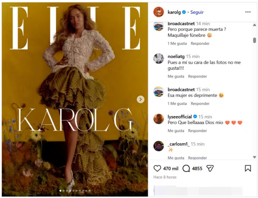 Algunos comentarios estuvieron lejos de apoyar a la artista - crédito Karol G / Instagram