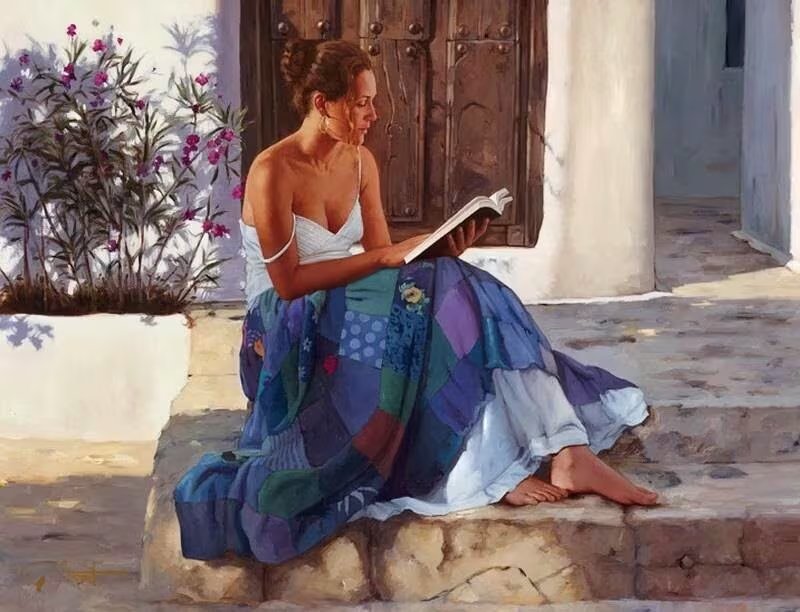 Gabriel Picart sitúa la lectura en un ámbito íntimo y femenino, bajo la luz natural y en una escena asociada al sur de Europa