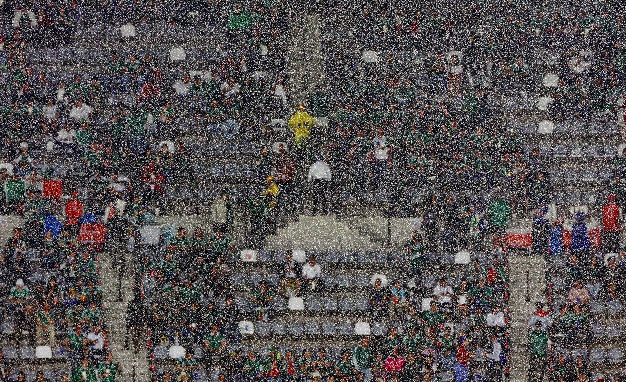 Soccer Football - FIFA World Cup 2026 - Round of 32 - Mexico v Ecuador - Estadio Azteca, Mexico City, Mexico - June 30, 2026 General view of heavy rain inside the stadium before the match REUTERS/Henry Romero