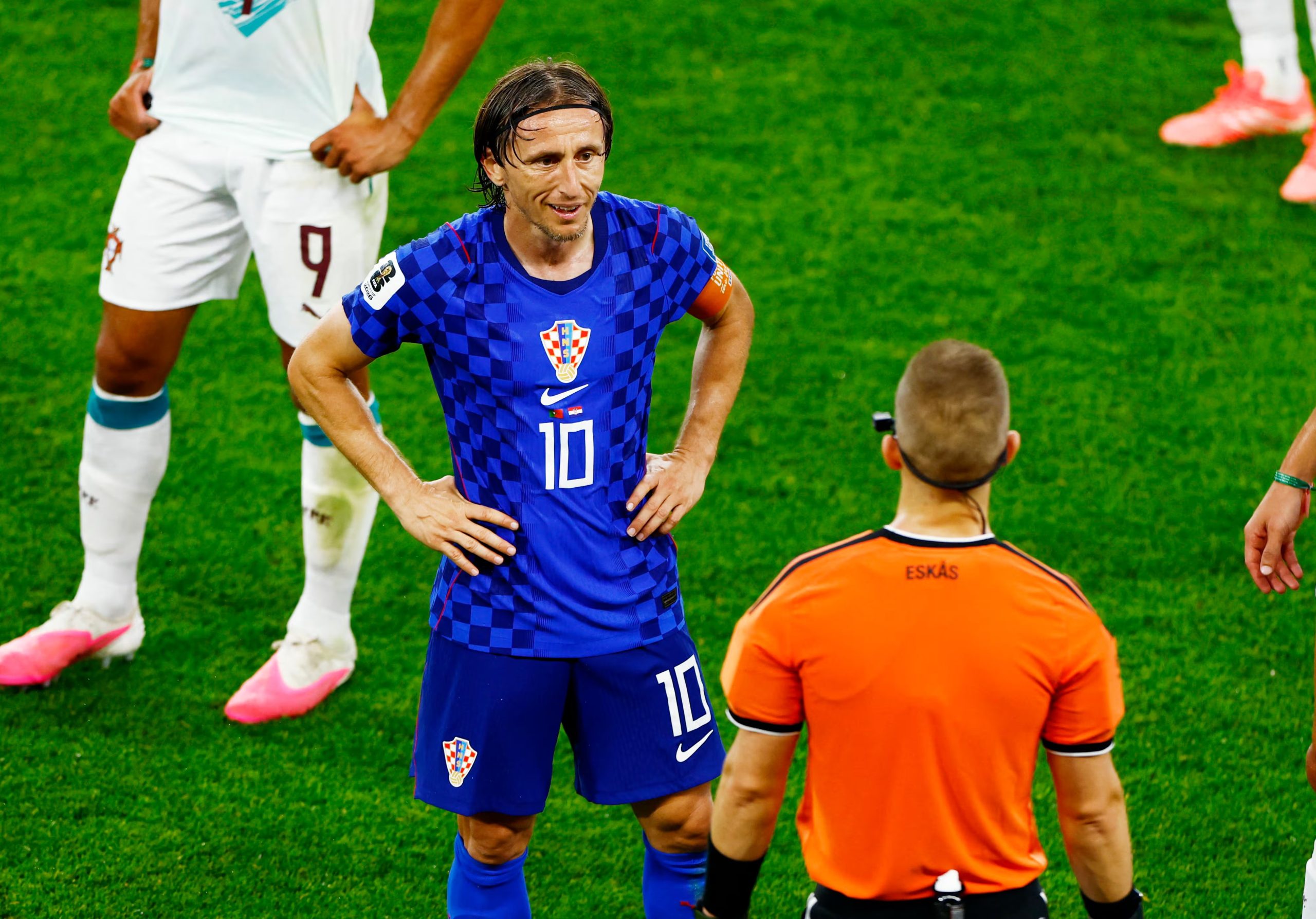 La reacción de Modric ante la decisión del juez (REUTERS/Jeenah Moon)