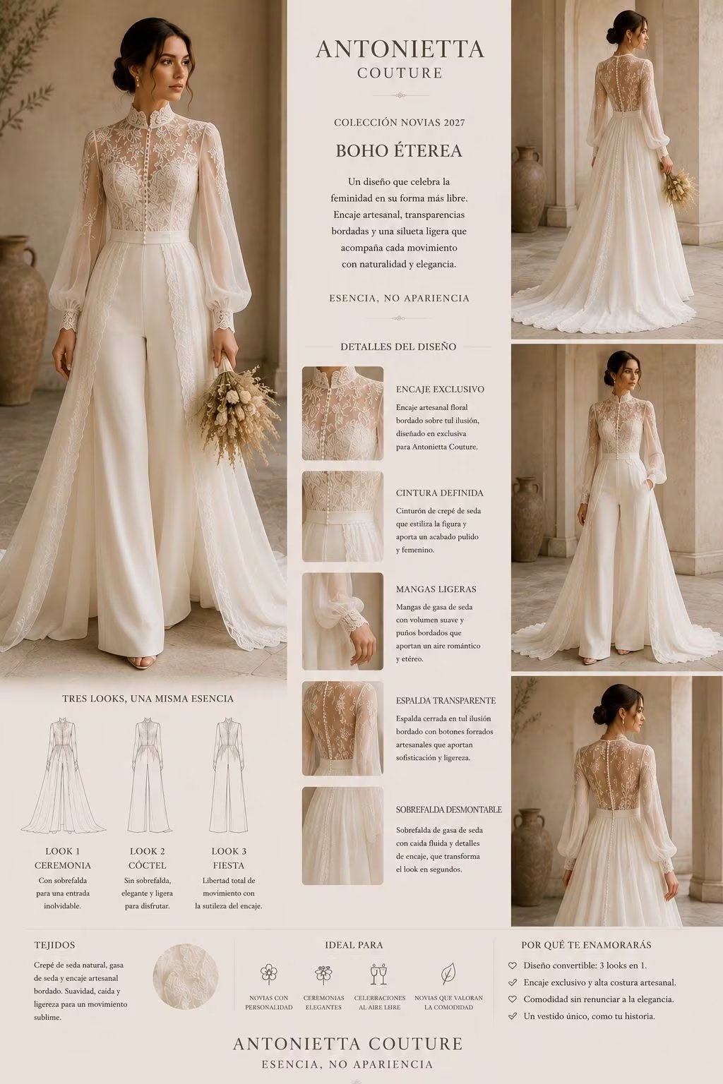 La diseñadora nicaragüense Antonieta Herrera logró que novias de Inglaterra, Corea del Sur, China y Japón eligieran prendas creadas en su taller de Madrid. (Foto: Redes sociales de Cristian Antonieta Herrera)