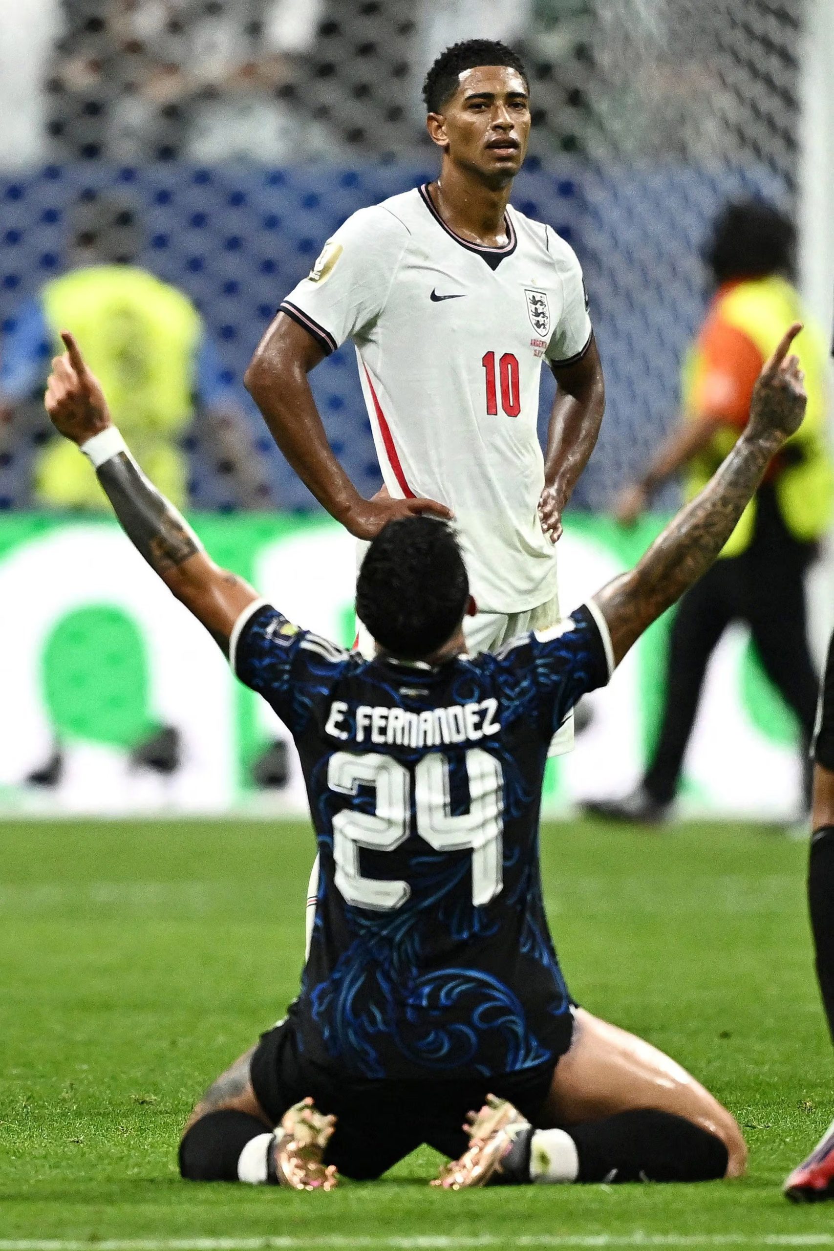 Enzo Fernández, autor de un golazo para el 1 a 1 transitorio (Foto REUTERS/Dylan Martinez)