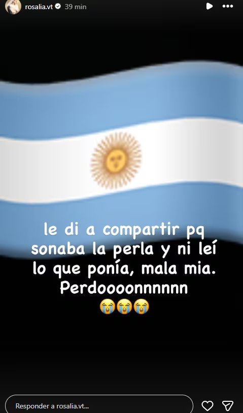 La disculpa de la artista española luego de su particular gesto en las redes (Instagram)