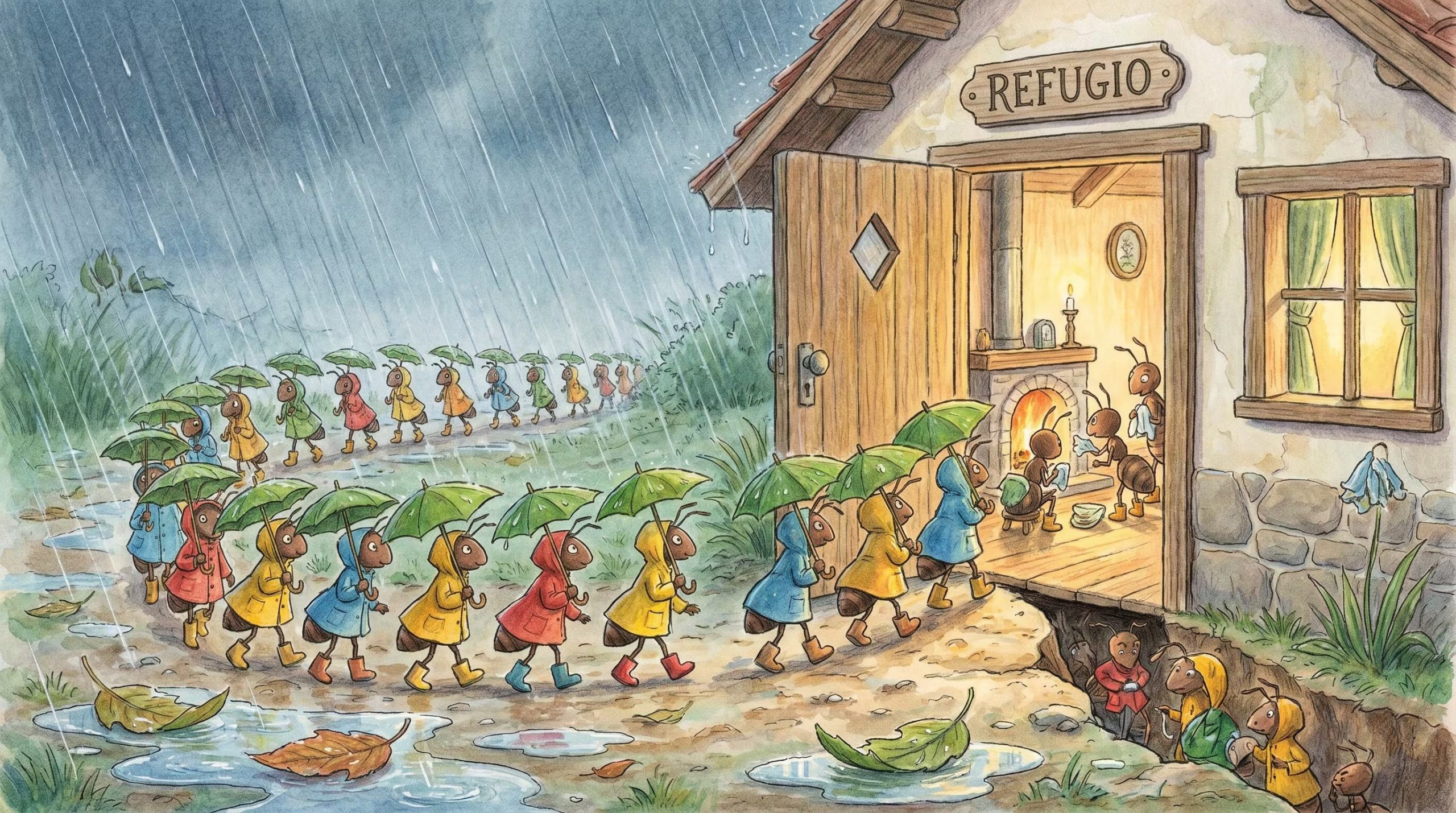 Ante dos fuentes de alimento a distinta distancia, la colonia construye rastros hacia ambas pero con el tiempo concentra el tráfico en la más cercana al nido. (Imagen Ilustrativa Infobae)