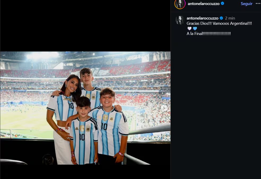 El posteo de Antonela