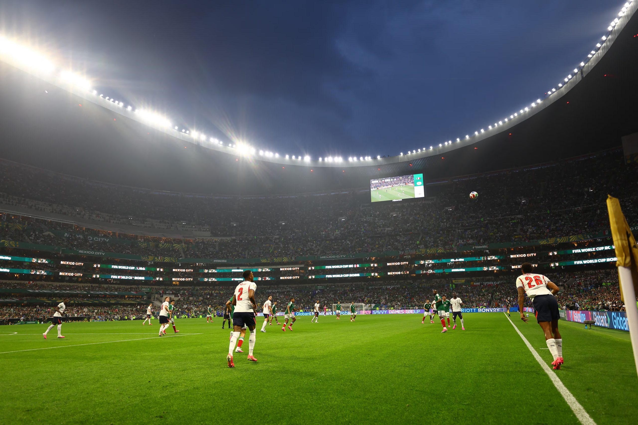 Soccer Football - FIFA World Cup 2026 - Round of 16 - Mexico v England - Estadio Azteca, Mexico City, Mexico - July 5, 2026 General view inside the stadium during the match REUTERS/Daniel Becerril