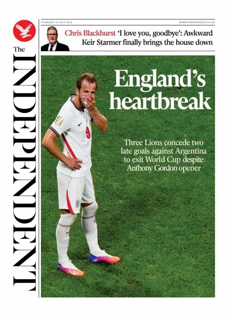 Las portadas de los diarios británicos tras la derrota ante Argentina