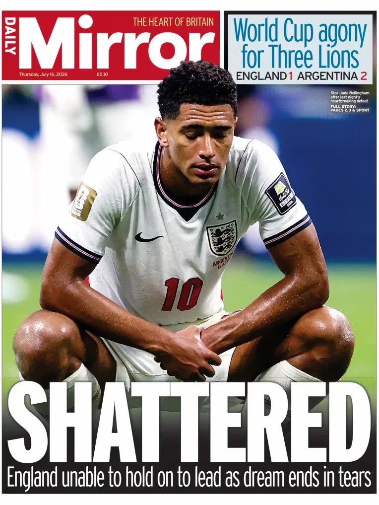 Las portadas de los diarios británicos tras la derrota ante Argentina