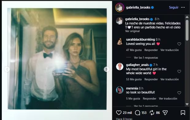Gabriella Brooks compartió varias fotos con Liam Hemsworth referentes a la boda de Taylor Swift. (Instagram)