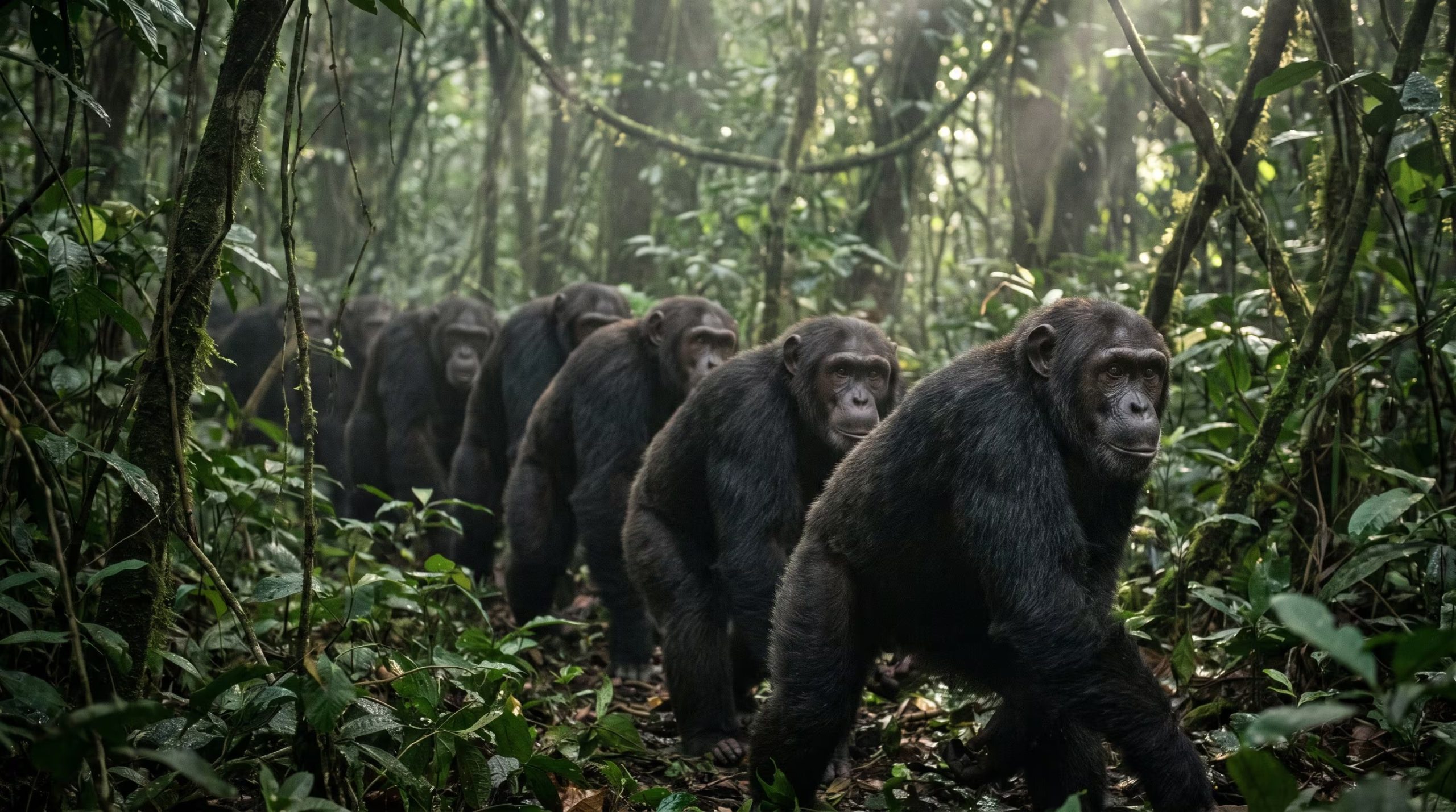 Los chimpancés macho realizan incursiones silenciosas en territorio ajeno (Imagen Ilustrativa Infobae)