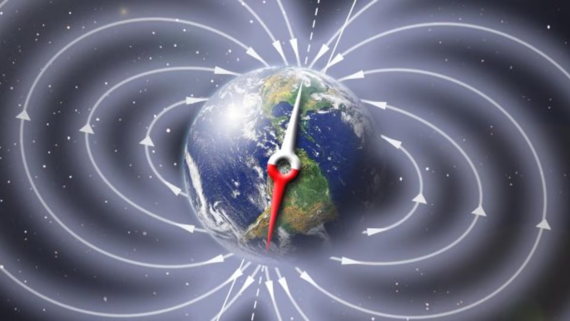 Representación del campo magnético terrestre (NASA)