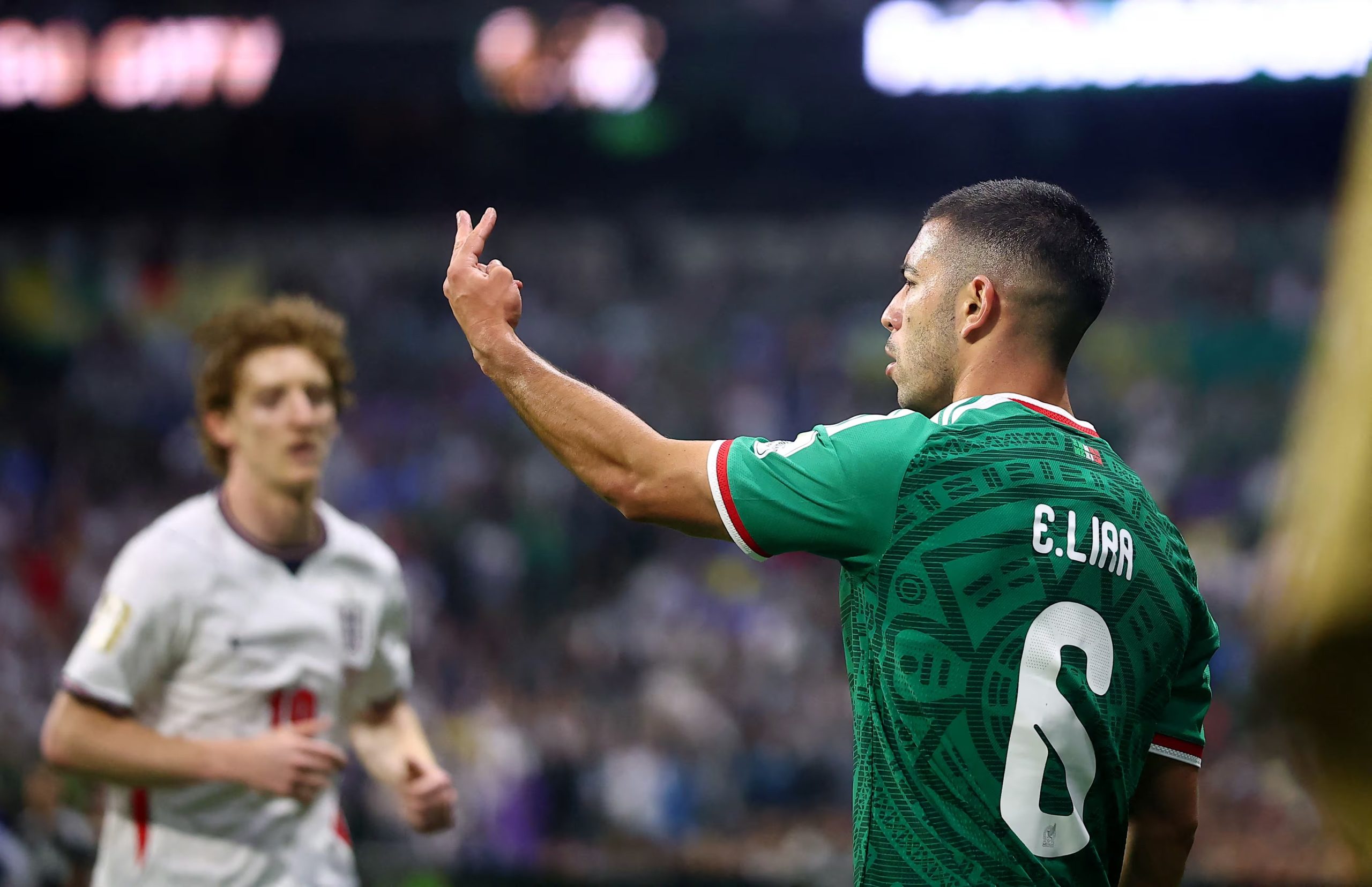 Soccer Football - FIFA World Cup 2026 - Round of 16 - Mexico v England - Estadio Azteca, Mexico City, Mexico - July 5, 2026 Mexico's Erik Lira reacts REUTERS/Eloisa Sanchez