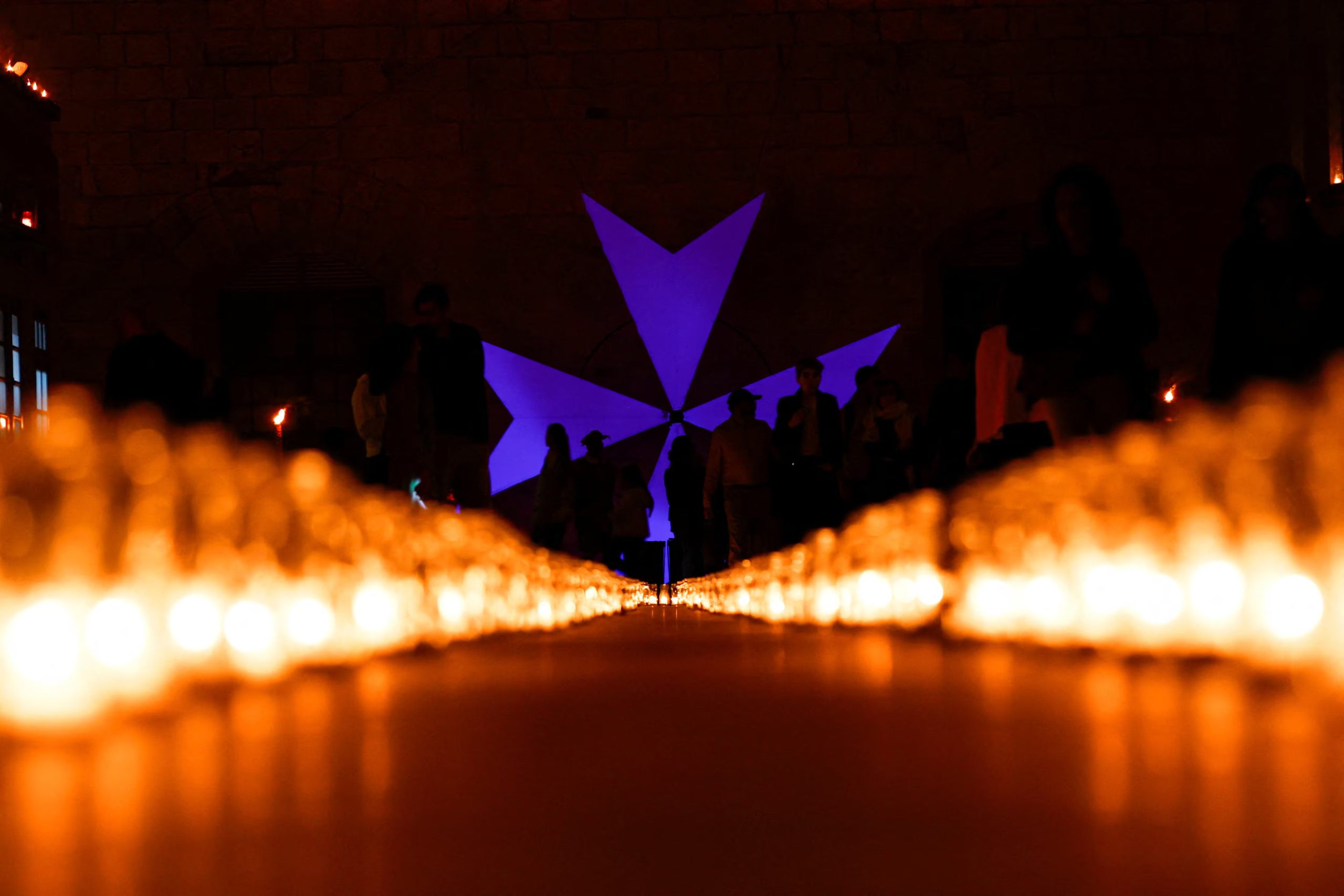 Visitors attend the Museums by Candlelight event at Fort St. Angelo during an evening of candlelit heritage sites in Vittoriosa, Malta, April 18, 2026. REUTERS/Darrin Zammit Lupi