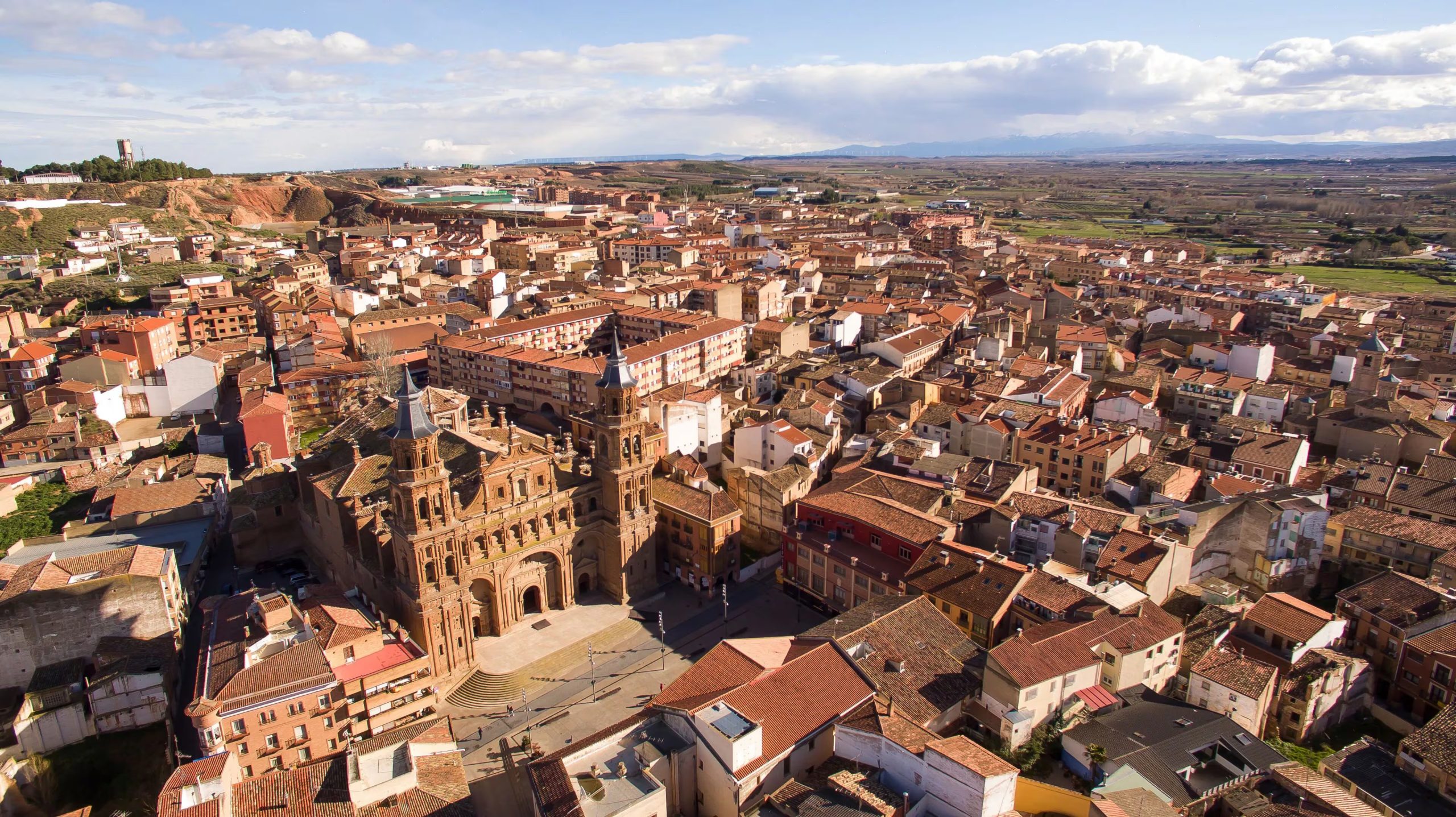 Vista general de Alfaro, rodeada de campos y humedales en la Rioja Baja (Expedia)