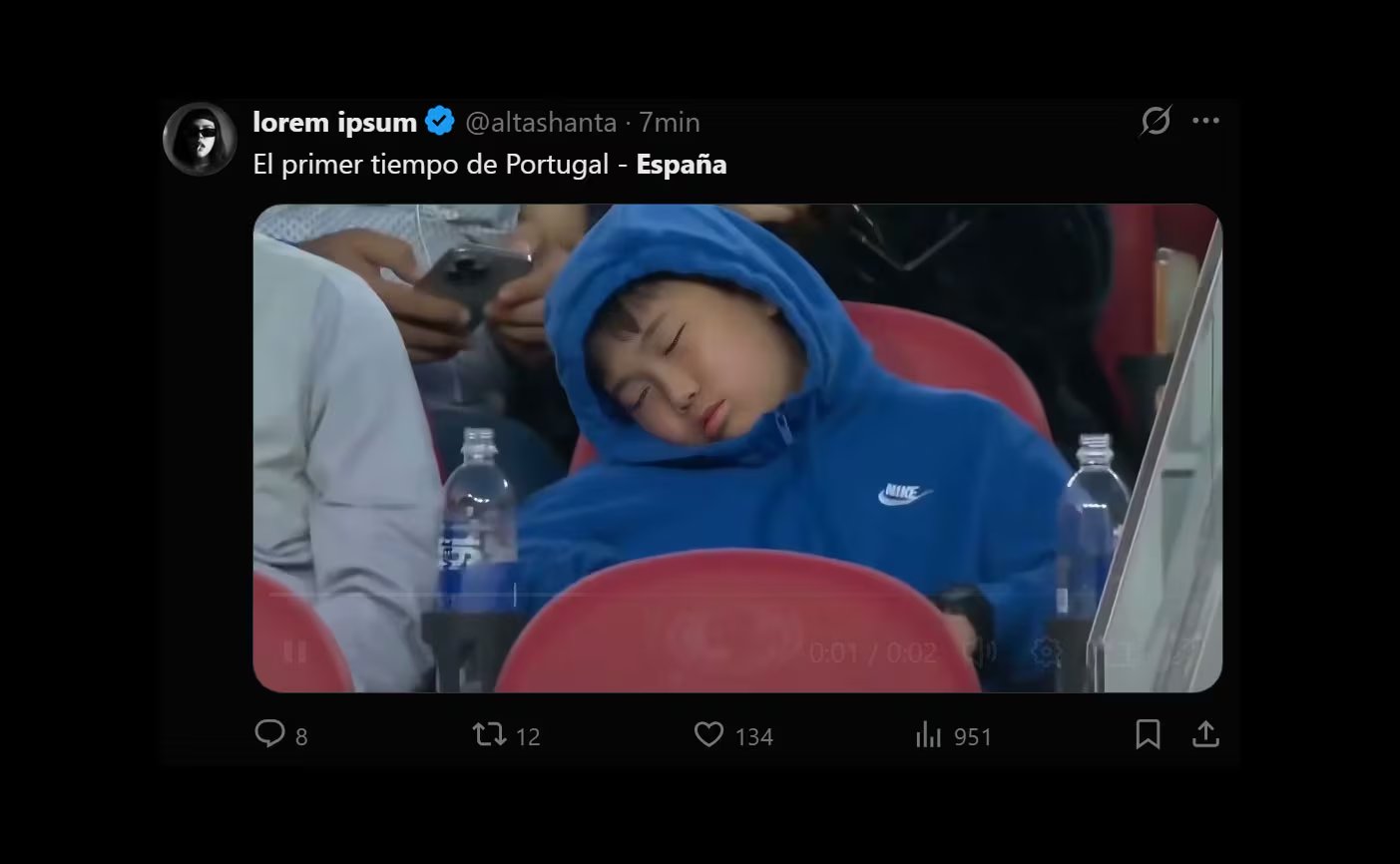 Aficionado dormido en la grada (X)