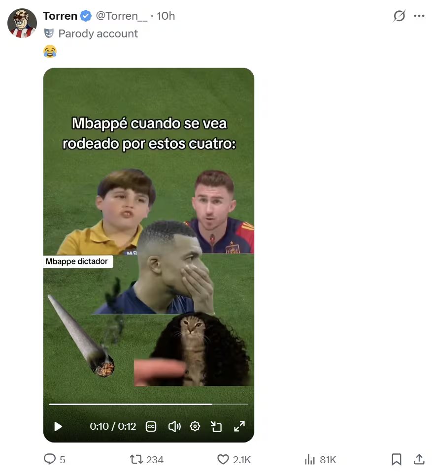 Los mejores memes del España vs. Francia. (X/ Captura de pantalla)