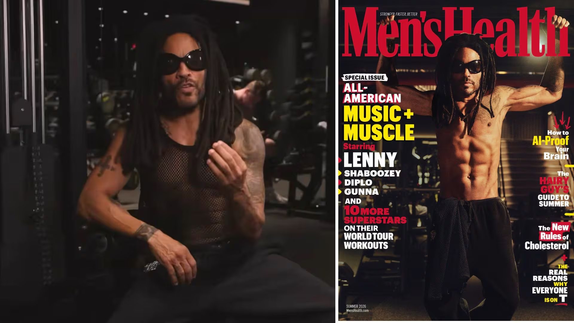 El músico considera que entrenar con la misma ropa que usa en el escenario le permite aprovechar cualquier momento libre para hacer ejercicio. (Captura de video/Men's Health)