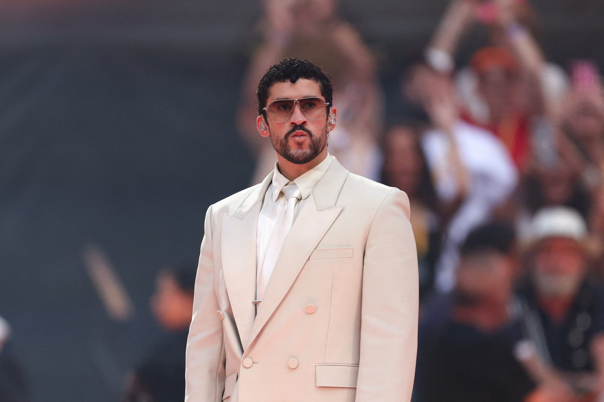 Puerto Rican singer Bad Bunny performs during one of his 