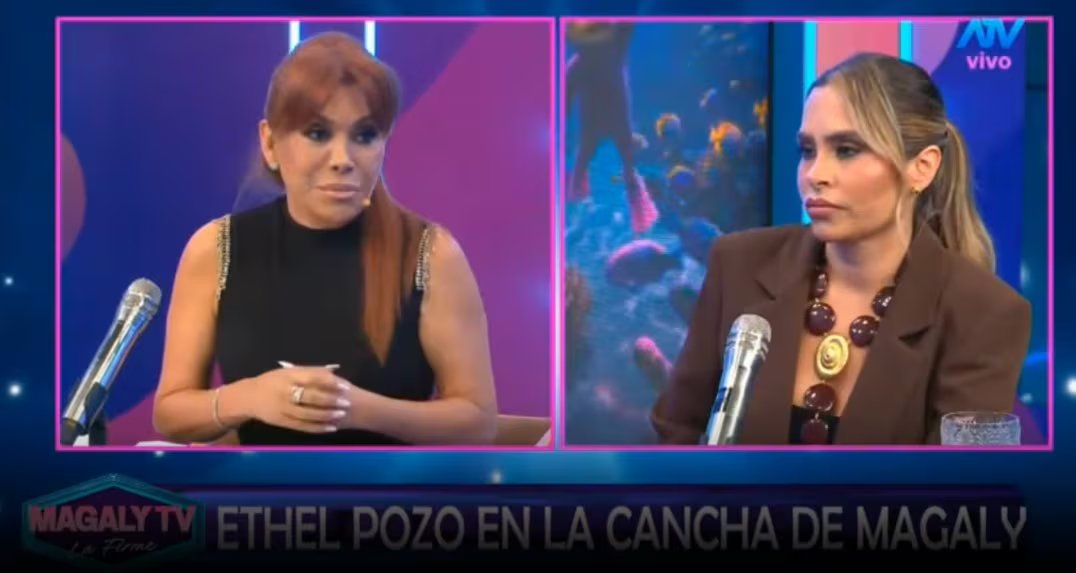Ethel Pozo revela que Christian Domínguez le dijo “no soy yo” antes del ampay y lo defiende como amigo. Captura: Magaly TV La Firme.