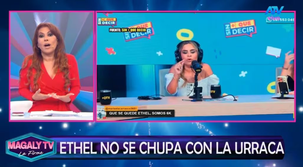 Magaly Medina sobre Ethel Pozo: “Ahora está libre, ya no hay pretextos para que no venga”. Captuyra: Magaly TV La Firme.