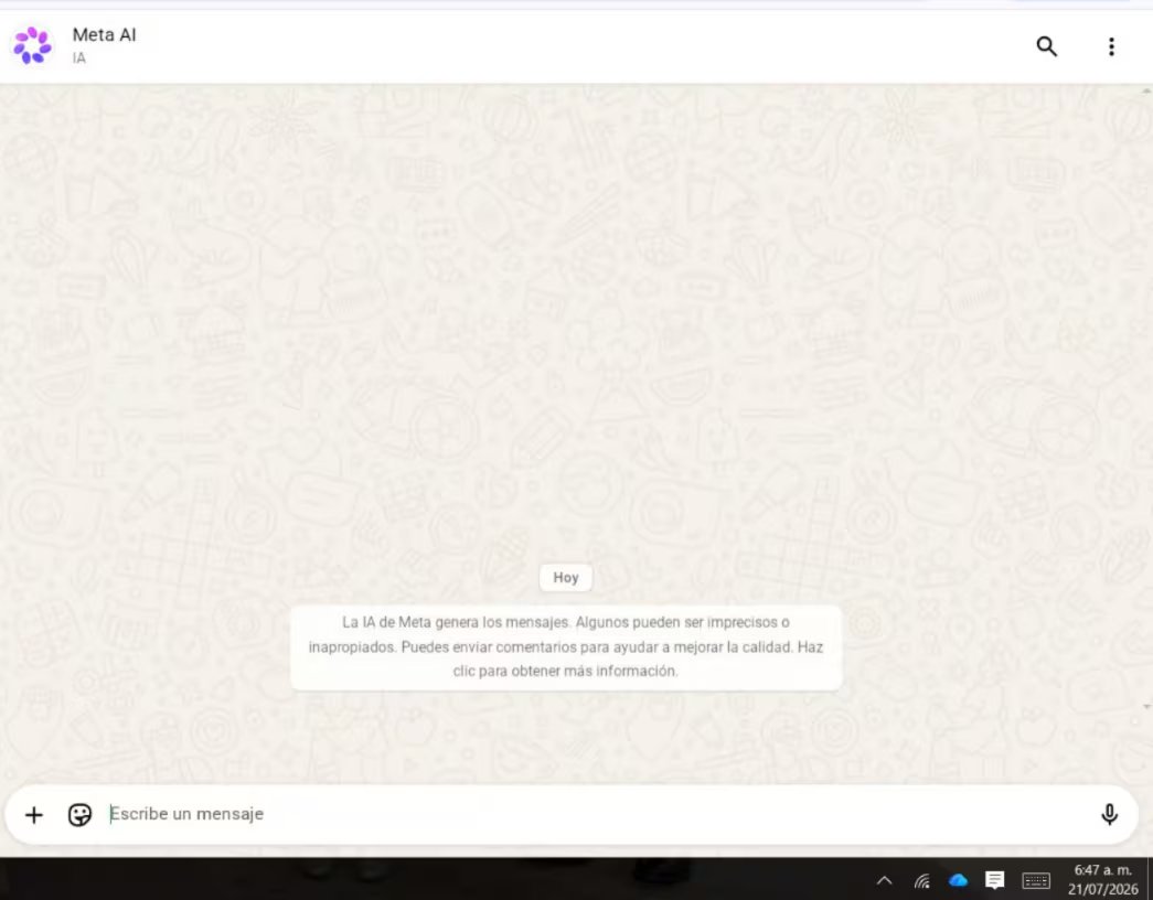 Los usuarios pueden acceder a Meta AI desde su PC, hacer consultas y recibir información en tiempo real. (Meta)