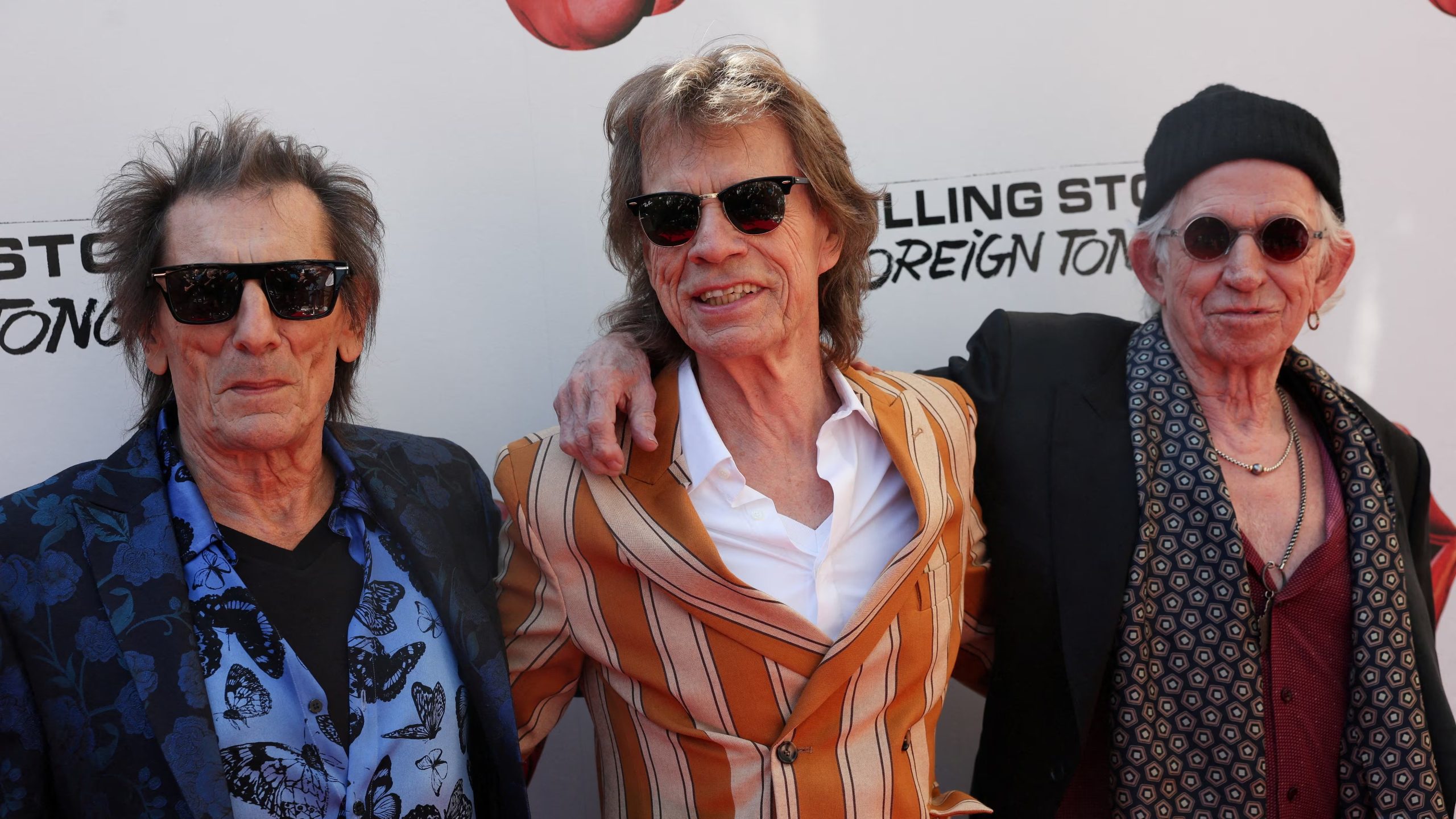 Mick Jagger, Keith Richards y Ronnie Wood durante el lanzamiento del último disco The Rolling Stones,