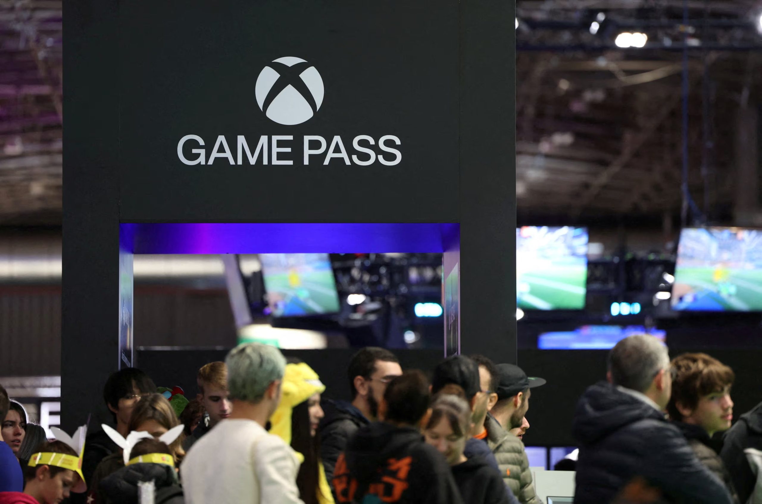FILE PHOTO: The Microsoft Xbox Game Pass logo is seen at the Paris Games Week (PGW), a trade fair for video games in Paris, France, November 5, 2023. REUTERS/Claudia Greco/File Photo