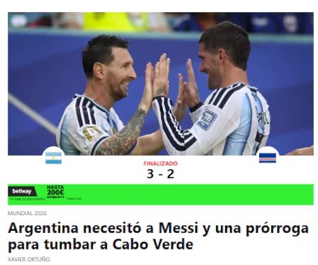 Sport destacó el sufrimiento y la actuación de Messi