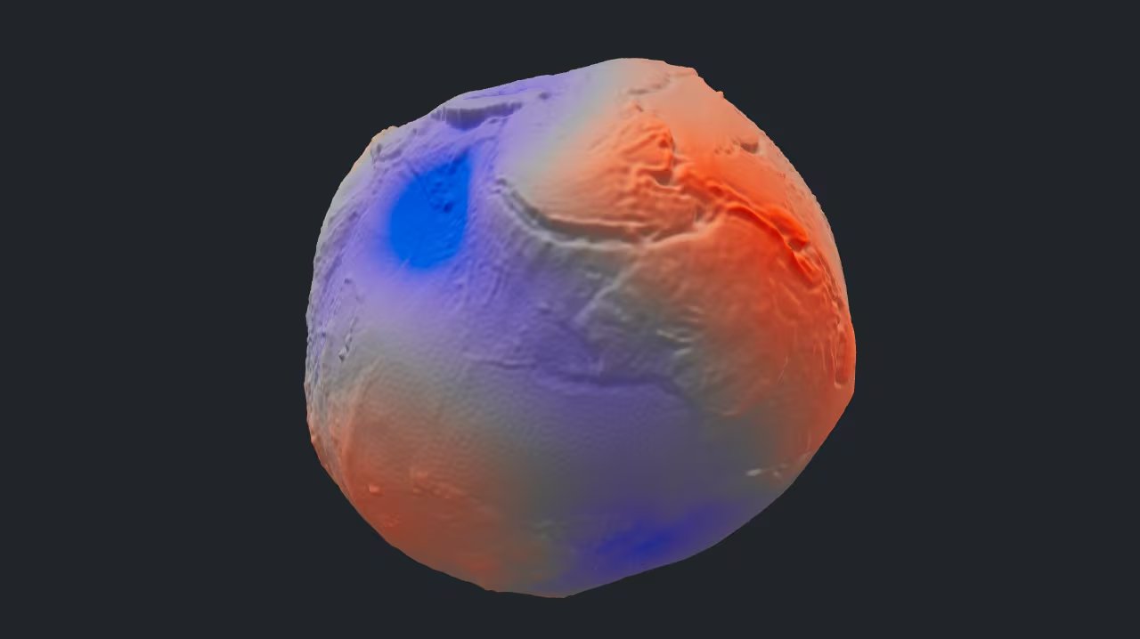 El geoide representa la superficie que adoptaría un océano global en reposo absoluto guiado solo por la gravedad (NASA)