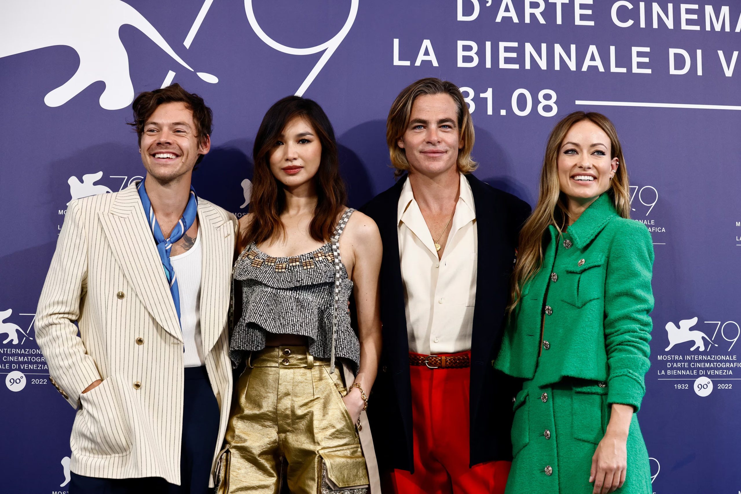 Harry Styles, Gemma Chan, Chris Pine y Olivia Wilde presentaron Don't Worry Darling fuera de competencia en la 79.ª edición del Festival Internacional de Cine de Venecia (REUTERS/Yara Nardi=