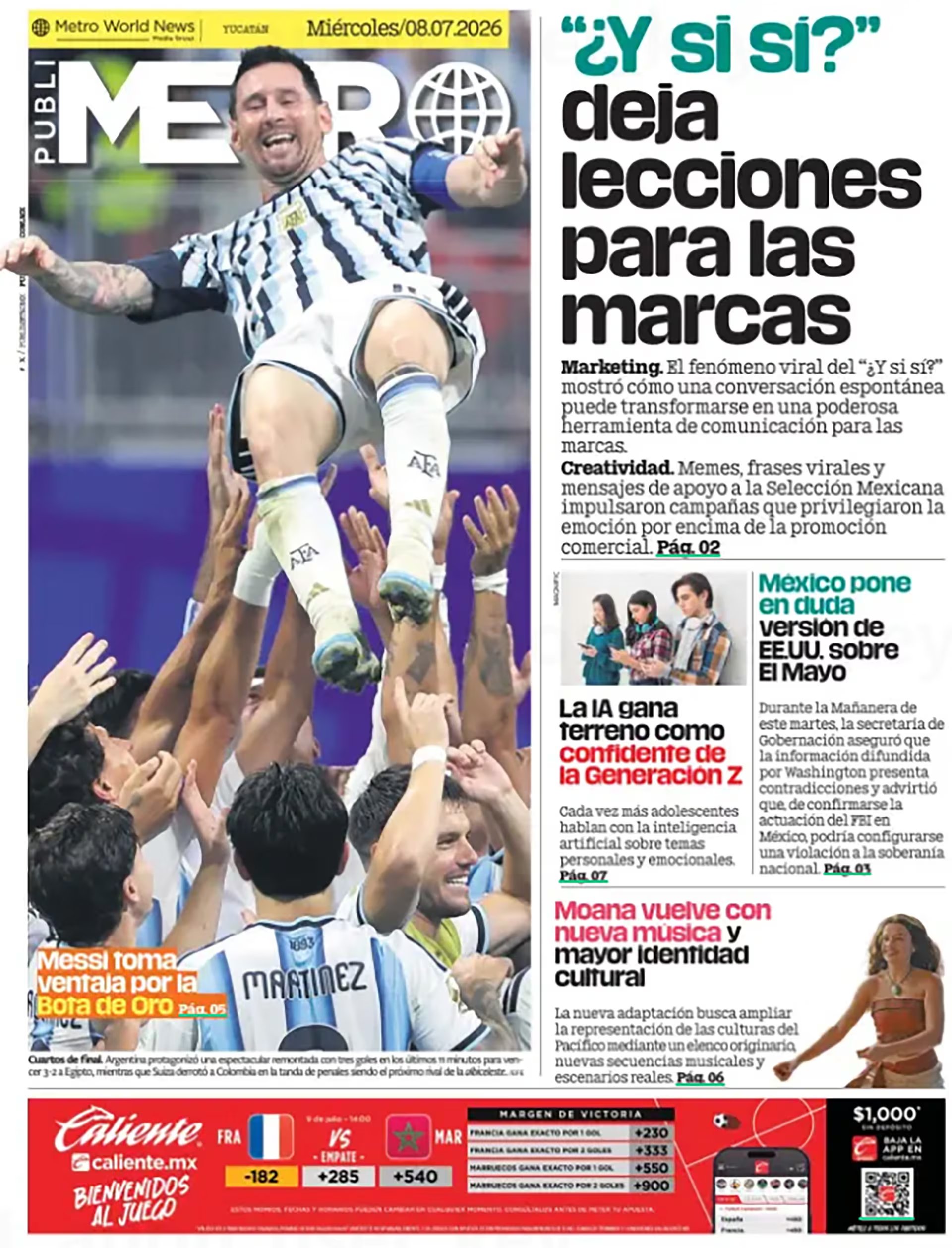 Victoria selección argentina portadas mundo