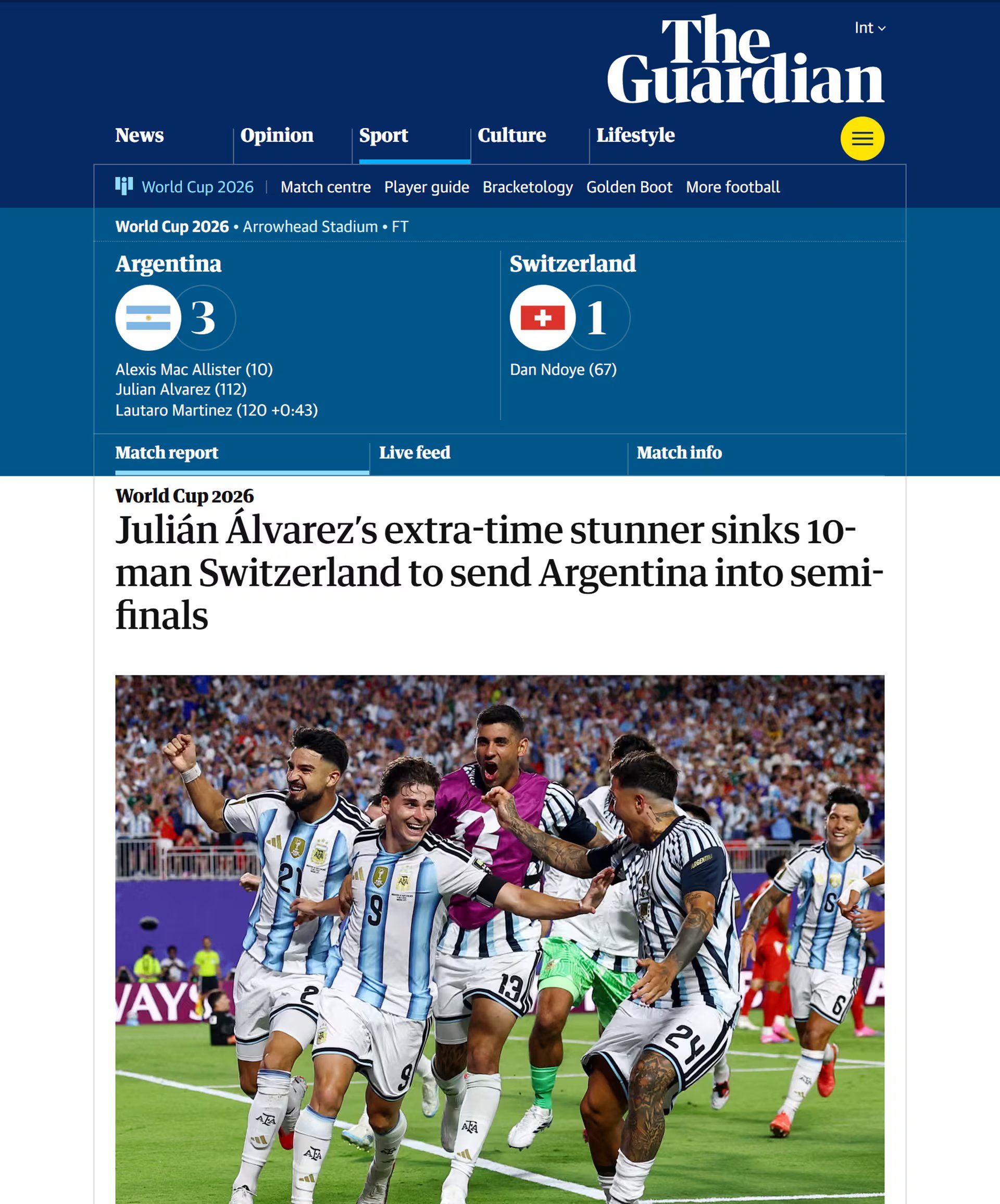 La portada de The Guardian 