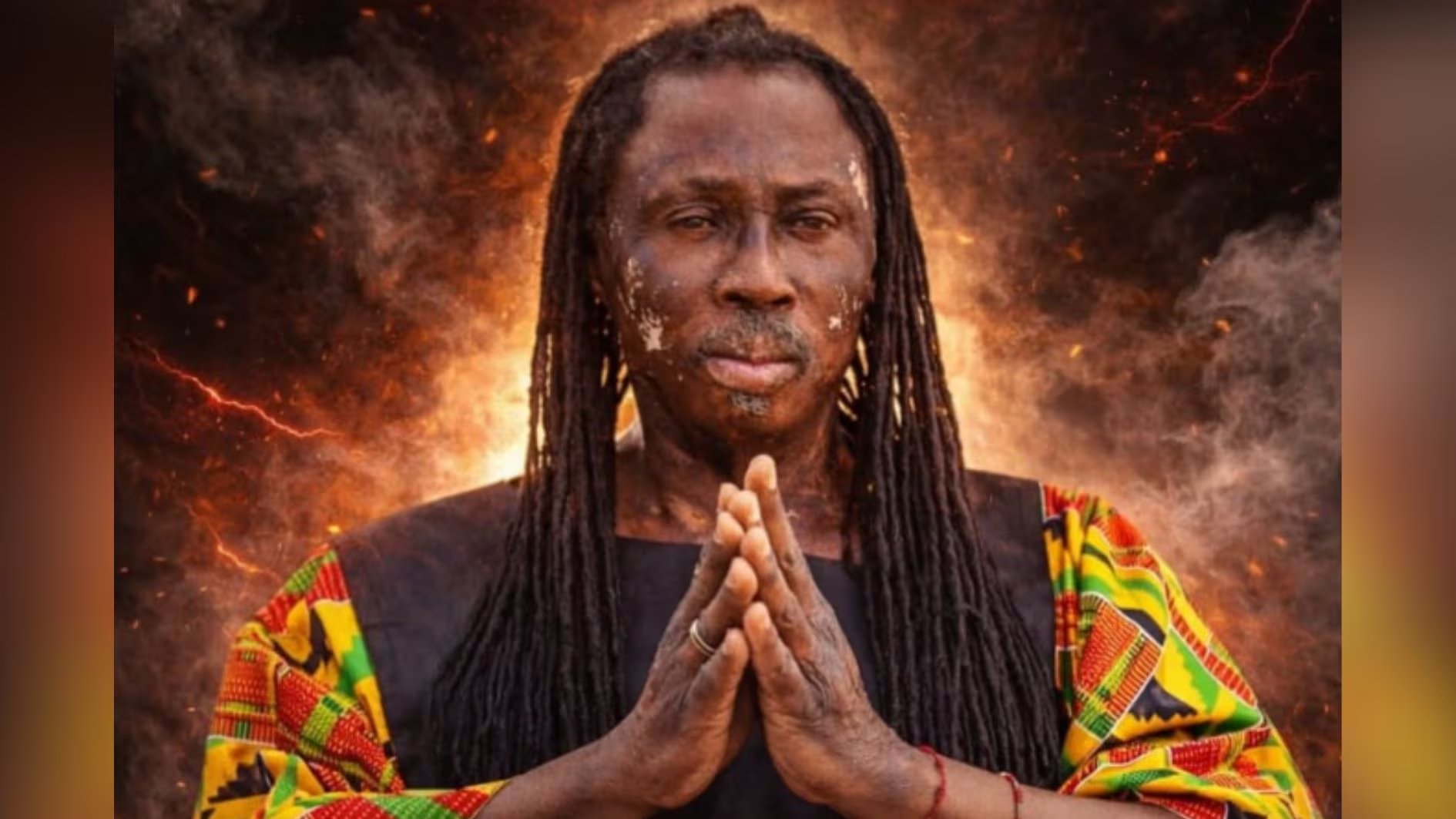 El curandero se convirtió en el hincha más famoso de Ghana durante el Mundial 2026 - crédito @nanakwakubonsam/IG