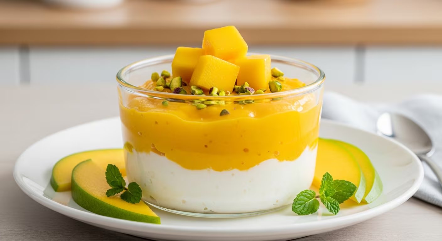 La receta casera de postre de mango se prepara con ingredientes sencillos y sin técnicas complicadas en casa. - (Imagen Ilustrativa Infobae)
