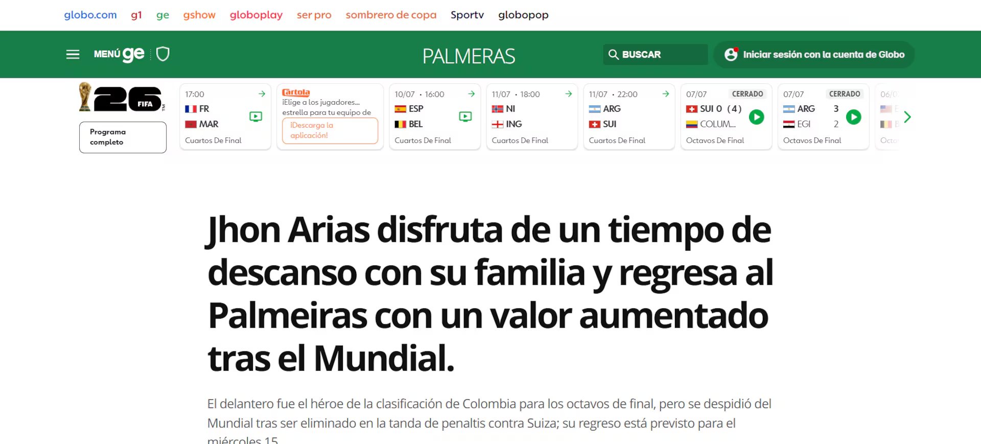 Antes del Mundial 2026, Jhon Arias alternó suplencias y titularidad con Colombia y fue titular con dos goles en la victoria 2-0 sobre Jordania-crédito Globo Esporte