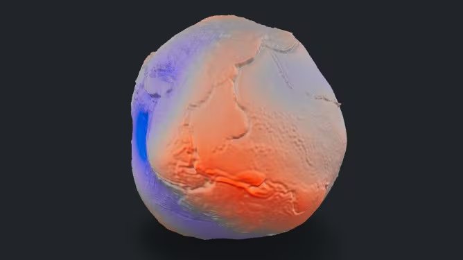 El nuevo modelo revela que la Tierra no es una esfera perfecta, sino una superficie con leves protuberancias y depresiones causadas por variaciones en la gravedad