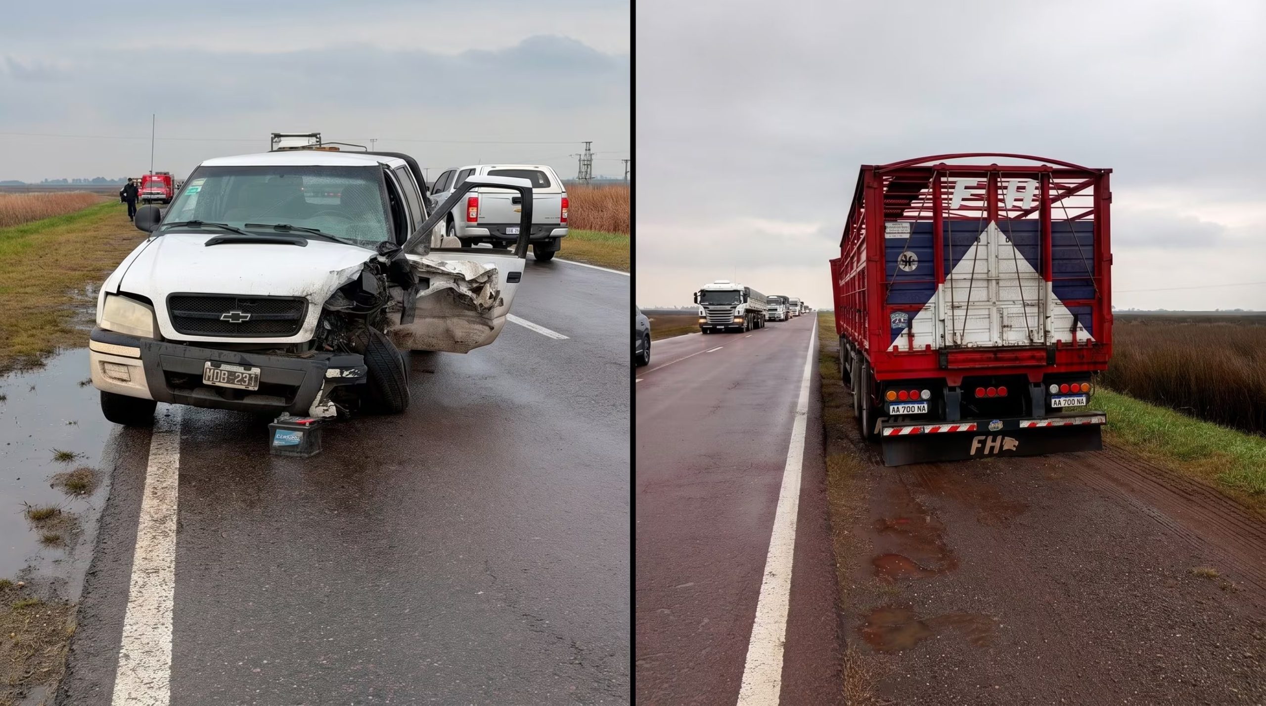 El accidente involucró a una camioneta, un camión y un auto donde viajaba Chaterrbox y su familia