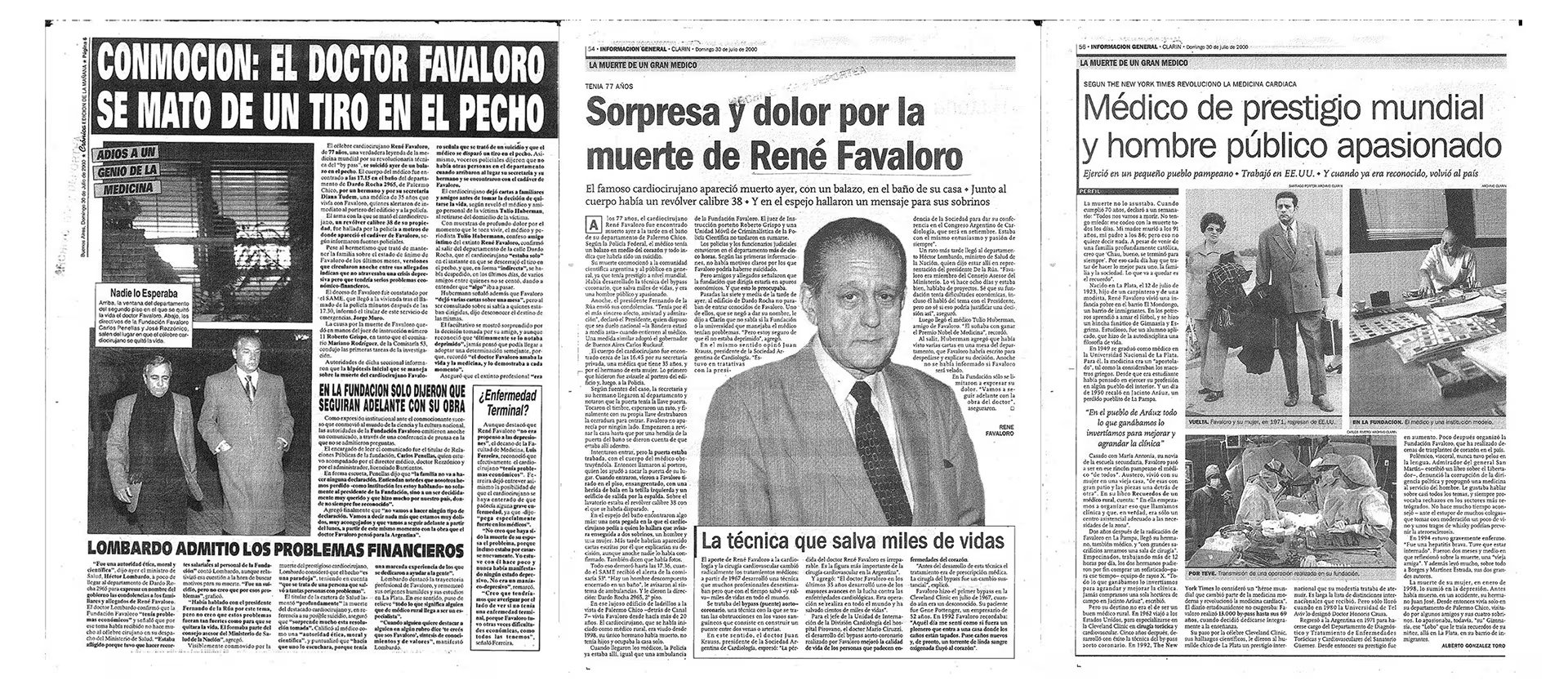 El suicidio de Favaloro causó consternación más allá de las fronteras. En la Argentina pasaría a la inmortalidad como un prócer nacional