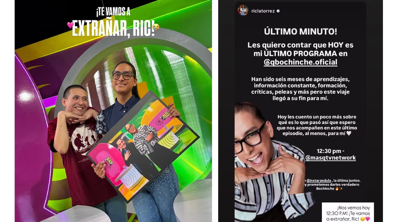 Ric La Torre anunció en vivo su salida de +QTV tras no llegar a un acuerdo para renovar su contrato en Q'Bochinche.
